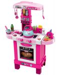 Παιδική κουζίνα επαγωγής Buba - Ροζ, με ήχο και φως - 1t