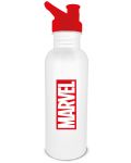Μπουκάλι νερού Pyramid Marvel: Marvel Logo (White), 700 ml - 1t