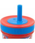 Κύπελλο με καλαμάκι Stor Spider-Man - Arachnid Grid, 465 ml - 2t