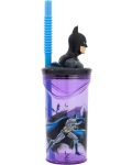 Κύπελλο με καλαμάκι και 3D φιγούρα Stor Batman - 360 ml - 2t