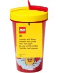 Κύπελλο  με καλαμάκι  Lego Iconic - Girl, 500 ml,κόκκινο - 2t
