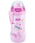Κύπελλο με βαλβίδα που δεν χύνεται NUK - Junior Cup, για κορίτσι, 18 μ+, 300 ml  - 1t