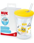 Κύπελλο με καλαμάκι NUK Evolution - Action Cup, 230 ml, κίτρινο - 2t