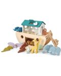 Σετ ξύλινων ειδωλίων Tender Leaf Toys - Κιβωτός του Νώε με ζώα - 2t