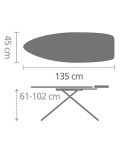 Σιδερώστρα με ανθεκτική στη θερμότητα ζώνη σιδήρου Brabantia - Titan Oval, D 135 x 45 cm - 9t