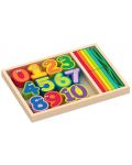 Ξύλινο σετ Acool Toy - Χρωματιστά νούμερα και μπαστούνια - 1t