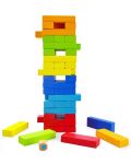 Ξύλινο χρωματιστό παιχνίδι ισορροπίας Acool Toy - Jenga με ζάρια - 1t