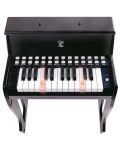 Ξύλινο ηλεκτρονικό πιάνο με σκαμπό Hape, μαύρο - 2t