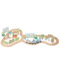 Ξύλινο σετ παιχνιδιού Orange Tree Toys Peter Rabbit - Τρένο με ράγες και φιγούρες - 3t