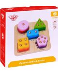 Ξύλινο παιχνίδι Tooky toy - Αριθμοί, σχήματα, χρώματα - 3t