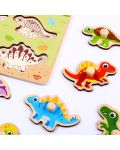 Ξύλινο παιδικό παζλ με χερούλια Tooky Toy - Δεινόσαυροι - 3t
