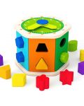 Ξύλινο παιχνίδι Acool Toy - Εξαγωνικός διαλογέας με ρολόι - 5t