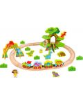 Ξύλινο παιχνίδι Tooky toy - Jurassic park με τρένο και δεινόσαυρους - 2t