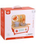 Παιδική ξύλινη κουζίνα και μπάρμπεκιου Tooky Toy - 2 σε 1 - 4t
