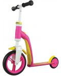 Παιδικό σκούτερ και ποδήλατο ισορροπίας Scoot & Ride - 2σε1, ροζ και κίτρινο - 2t