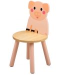 Παιδική ξύλινη καρέκλα Bigjigs - Γουρουνάκι - 1t