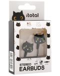 Παιδικά ακουστικά με μικρόφωνο I-Total - Cats Collection 11052, μαύρο - 4t