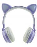 Παιδικά ακουστικά PowerLocus - Buddy Ears, ασύρματα, μωβ/άσπρα - 2t