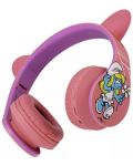 Παιδικά ακουστικά PowerLocus - P1 Smurf,ασύρματα, ροζ - 3t