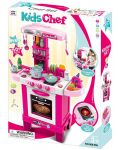 Παιδική κουζίνα Raya Toys - Με φώτα και ήχους, ροζ - 5t