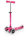 Παιδικό σκούτερ 3 σε 1 Micro - Mini Deluxe Plus LED, Pink - 3t