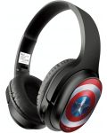 Παιδικά ακουστικά ΕΡΤ Group - Captain America, ασύρματα, μαύρα - 1t