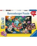 Παιδικό παζλ Ravensburger 2 x 12 κομμάτια - Ζώα στο διάστημα - 1t