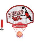 Παιδικό σετ GT -Ταμπλό μπάσκετ τοίχου με μπάλα και αντλία, κόκκινο - 1t