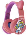 Παιδικά ακουστικά PowerLocus - P1 Smurf,ασύρματα, ροζ - 2t