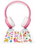 Παιδικά ακουστικά με μικρόφωνο Lenco - HPB-110PK, ασύρματα, ροζ - 1t
