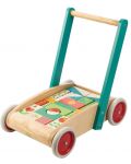 Παιδική  ξύλινη περπατούρα  Tender Leaf Toys - Με χρωματιστά μπλοκάκια  - 1t