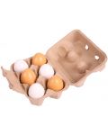 Ξύλινο παιχνίδι Bigjigs - Αυγά σε χάρτινο κουτί, 6 τεμάχια - 1t