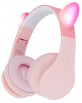 Παιδικά ακουστικά PowerLocus - P1 Ears, ασύρματα, ροζ - 1t