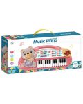 Παιδικό πιάνο Ocie - Με αρκουδάκι και 24 πλήκτρα,  ροζ - 3t