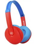 Παιδικά ακουστικά Maxell - BT350, κόκκινα/μπλε - 1t