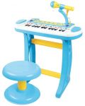 Παιδικό πιάνο με καρέκλα και μικρόφωνο Baoli Melody. 31 πλήκτρα, μπλε - 1t