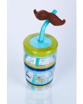 Παιδικό κύπελλο με καλαμάκι Contigo - Electric Blue Mustache, 470 ml - 2t