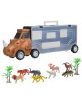 Παιδικό μεταφορέα αυτοκινήτου Raya Toys -Ρινόκερος με ζώα, 11 μέρη - 1t