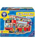Παιδικό παζλ Orchard Toys -Το μεγάλο κόκκινο λεωφορείο, 15 τεμάχια - 1t