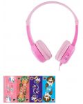 Παιδικά ακουστικά BuddyPhones - Travel, ροζ - 4t