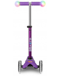 Παιδικό σκούτερ Micro - Mini Deluxe Magic LED, Purple - 3t