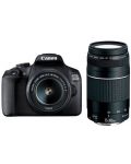 Φωτογραφική μηχανή DSLR Canon - EOS 2000D, EF-S18-55mm, EF75-300mm, μαύρο - 1t