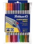 Δίχρωμοι μαρκαδόροι Pelikan Colorella Twin - 20 χρώματα - 1t