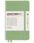 Σημειωματάριο  τσέπης  Leuchtturm1917 - A6, σελίδες με γραμμές , Sagе - 1t