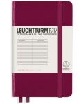 Σημειωματάριο  τσέπης  Leuchtturm1917 - A6,σελίδες με γραμμές , Port Red - 1t