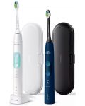 Ηλεκτρικές οδοντόβουρτσες Philips - Sonicare HX6851, 2 τεμάχια, λευκό/μπλε - 1t
