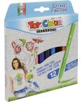 Μαρκαδόροι   Toy Color - Fabric, για υφάσματα, 12 χρωμάτων - 1t