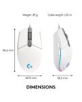 Gaming ποντίκι Logitech - G102 Lightsync, οπτικό RGB άσπρο - 9t