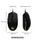 Gaming ποντίκι Logitech - G102 Lightsync, Οπτικό , RGB, μαύρο - 9t