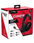 Ακουστικά gaming HyperX - Cloud III, PC/PS5/PS4/Switch, ασύρματα, μαύρο/κόκκινο - 8t
